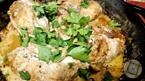 Chicken Fricassee Mustard Served