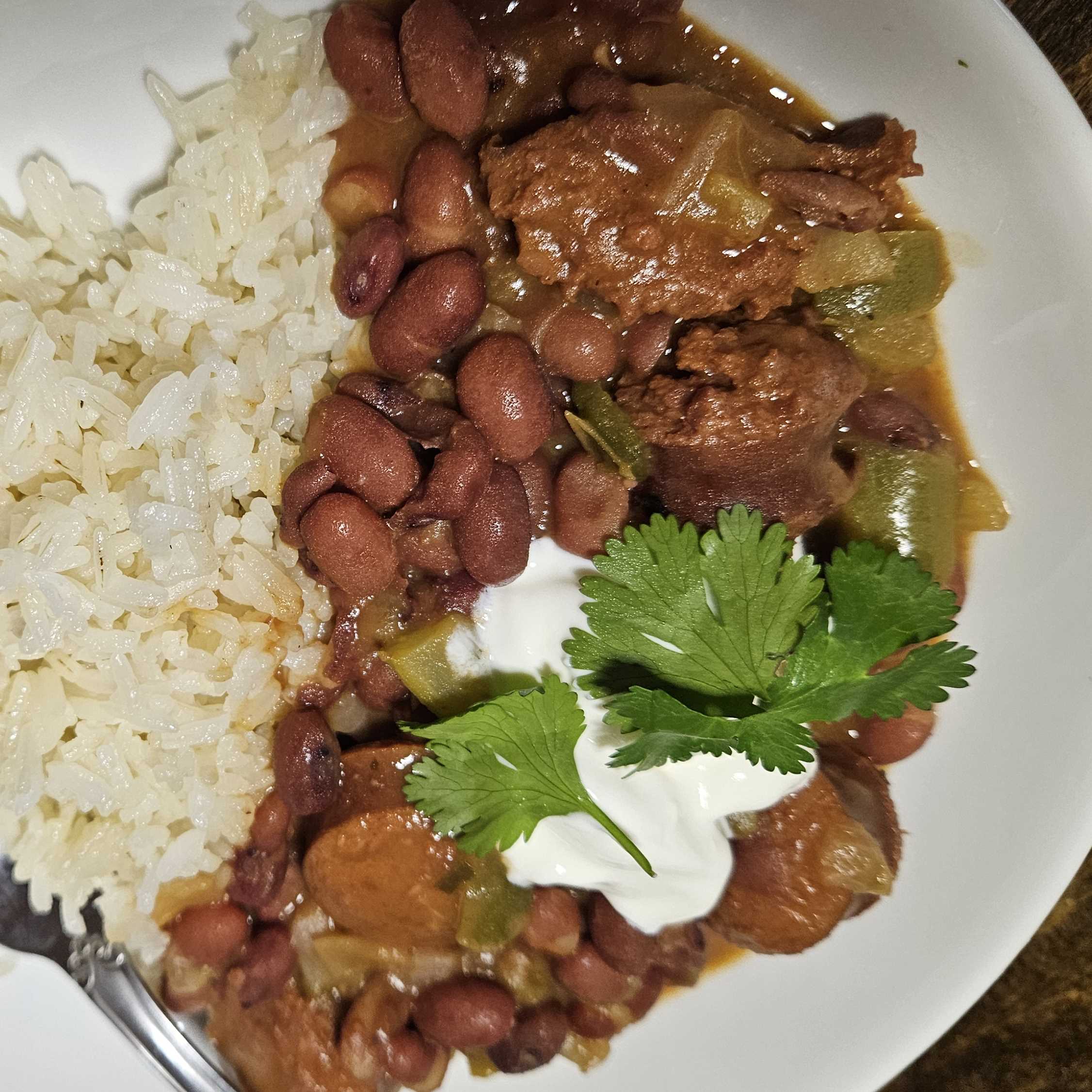 Red Beans And Rice With Hot Links
