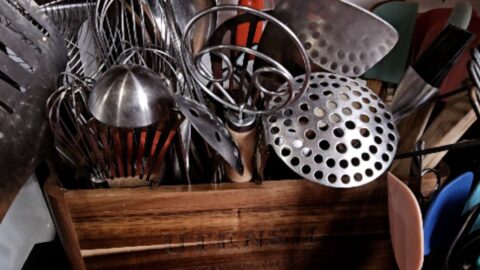 Homcookit Acacia Utensil Holder