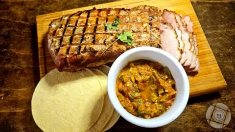 Chili Crusted Pork Roast Plated