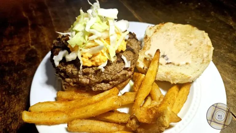 Pimento Cheese Burger Plated