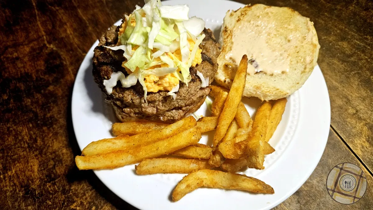 Pimento Cheese Burger Served