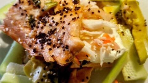 Baked Salmon Sushi Stack