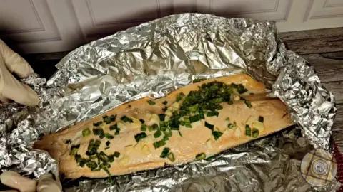 Baked Salmon Sushi Stack Cooked