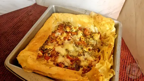 Cherry Tomato Phyllo Tart Done