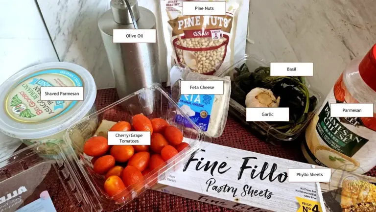 Cherry Tomato Phyllo Tart Ingredients