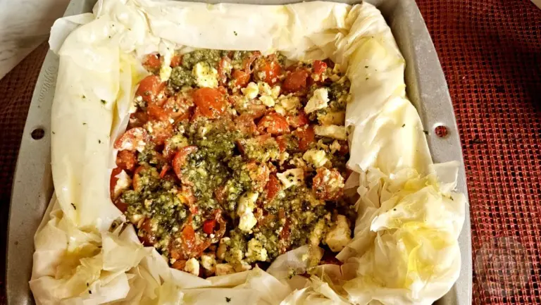 Cherry Tomato Phyllo Tart Tomato Pesto