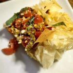 Cherry Tomato Phyllo Tart With Pesto And Feta