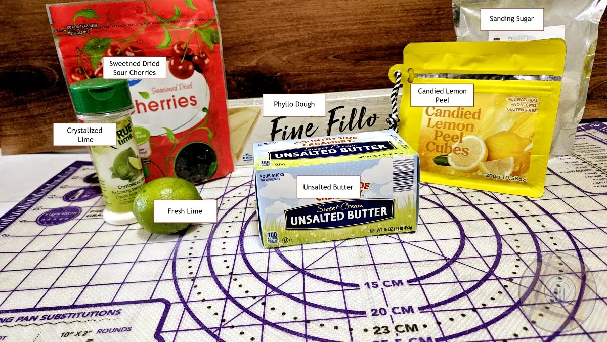 Cherry Lime Rickey Round Baklava Ingredients
