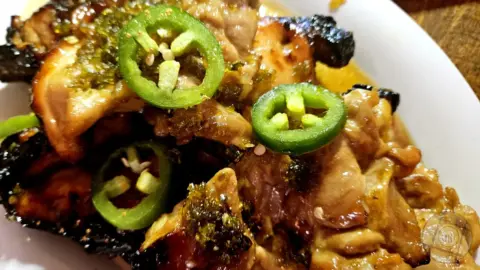 Honey Jalapeno Chicken And Dragon Eggs Close
